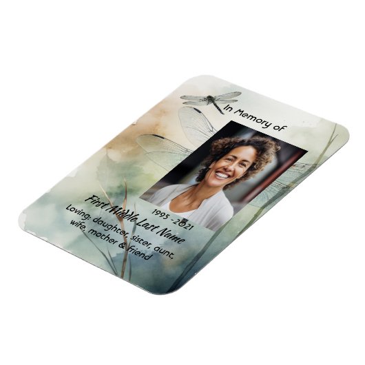 Celebration of Life Service Custom Dragonfly Magneet (Linkerzijde)