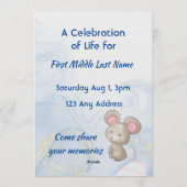Celebration of Life Service Cute Mouse Children   Kaart (Achterkant)