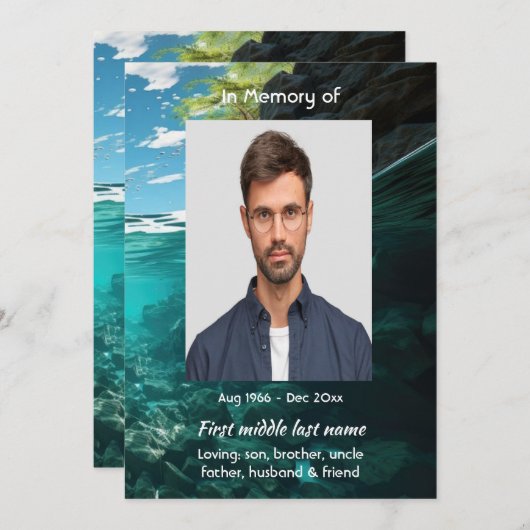 Celebration of Life Service Deep Sea Diving Diver Kaart (Voorkant / Achterkant)