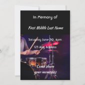 Celebration of Life Service Drummer Drums Band  Kaart (Voorkant)
