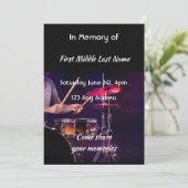 Celebration of Life Service Drummer Drums Band  Kaart (Staand voorkant)