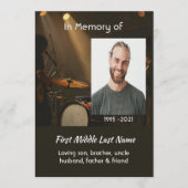 Celebration of Life Service  Drummer Drums Band  Kaart (Voorkant)