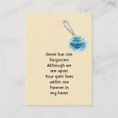 Celebration of Life Service Feather Pen  Visitekaartje (Achterkant)