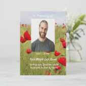 Celebration of Life Service  Field Red Poppy Kaart (Staand voorkant)