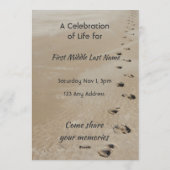 Celebration of Life Service Footprints in Sand Kaart (Achterkant)