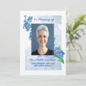 Celebration of Life Service Forget me Not" Flowers Kaart (Staand voorkant)