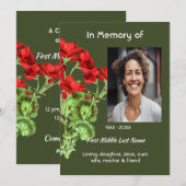 Celebration of Life Service Geranium Flower Kaart (Voorkant / Achterkant)