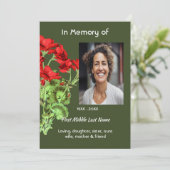 Celebration of Life Service Geranium Flower Kaart (Staand voorkant)