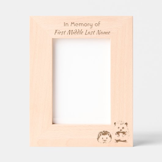 Celebration of Life Service Hedgehog Children Gegraveerde Lijstjes (Voorkant)
