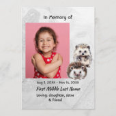 Celebration of Life Service Hedgehog Children Kaart (Voorkant)