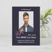 Celebration of Life Service  Hockey Player Sport Save The Date (Staand voorkant)