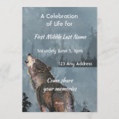 Celebration of Life Service Howling Wolf Art Kaart (Achterkant)