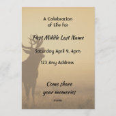 Celebration of Life Service Hunter Stag Deer Kaart (Achterkant)