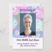 Celebration of Life Service invite Bingo Game  Kaart (Voorkant)