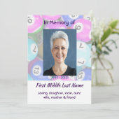 Celebration of Life Service invite Bingo Game  Kaart (Staand voorkant)