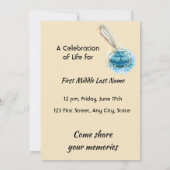 Celebration of Life Service Invite Feather Pen art Kaart (Achterkant)