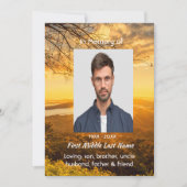 Celebration of Life Service Invite Golden Sunrise  Kaart (Voorkant)