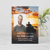 Celebration of Life Service Invite Kayaking Sport  Kaart (Staand voorkant)