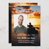 Celebration of Life Service Invite Kayaking Sport  Kaart (Voorkant / Achterkant)