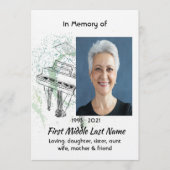 Celebration of Life Service Invite Piano Musician Kaart (Voorkant)