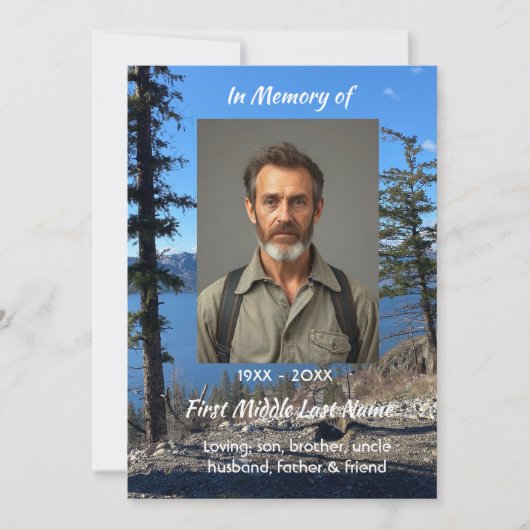 Celebration of Life Service Lake Forest Trees Kaart (Voorkant)