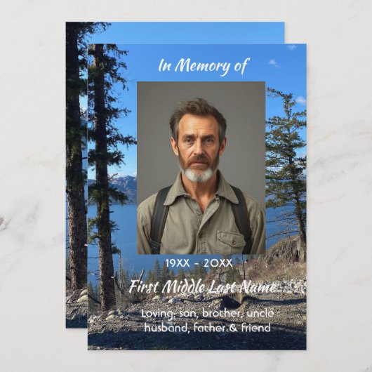 Celebration of Life Service Lake Forest Trees Kaart (Voorkant / Achterkant)