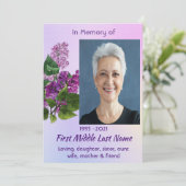 Celebration of Life Service  Lilac Garden Flower  Kaart (Staand voorkant)