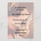 Celebration of Life Service  Musician Piano Guitar Kaart (Achterkant)