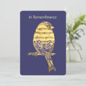 Celebration of Life Service Nodig Muziek Song Bird Kaart (Staand voorkant)