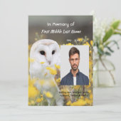 Celebration of Life Service Photo Barn Owl Bird  Kaart (Staand voorkant)
