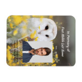 Celebration of Life Service Photo Barn Owl Bird  Magneet (Horizontaal)