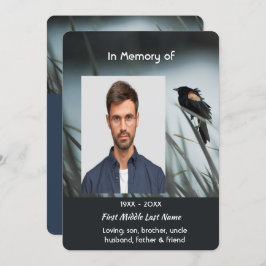 Celebration of Life Service Red-wing Blackbird Kaart