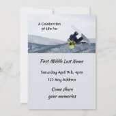 Celebration of Life Service Snowboarding Winter Kaart (Achterkant)