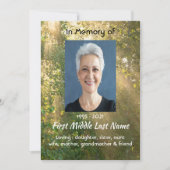 Celebration of Life Service Sunshine Golden Forest Kaart (Voorkant)