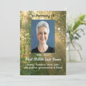 Celebration of Life Service Sunshine Golden Forest Kaart (Staand voorkant)