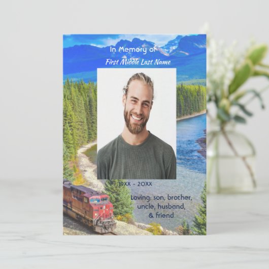 Celebration of Life Service Train Rail Railway Kaart (Staand voorkant)