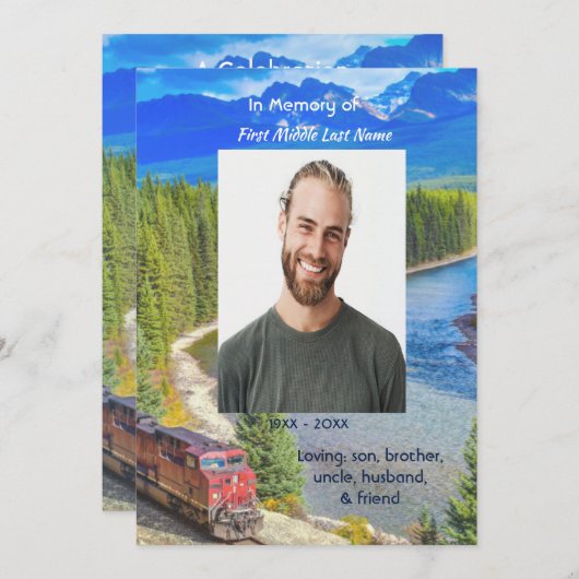 Celebration of Life Service Train Rail Railway Kaart (Voorkant / Achterkant)