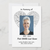 Celebration of Life Service Tree Life Heart Love Kaart (Voorkant)