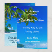 Celebration of Life Service Tropical Beach Exotic Kaart (Voorkant / Achterkant)