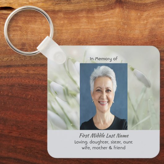  Celebration of Life  Snowdrop Flowers Sleutelhanger (Voorkant)