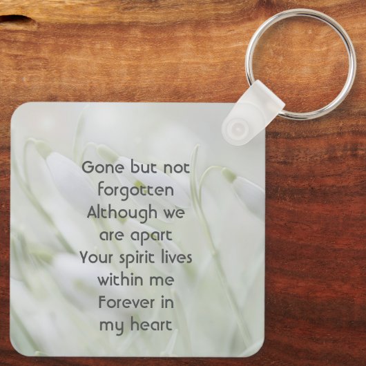  Celebration of Life  Snowdrop Flowers Sleutelhanger (Achterkant)