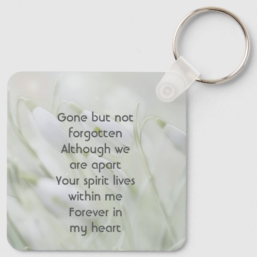  Celebration of Life  Snowdrop Flowers Sleutelhanger (Achterkant)