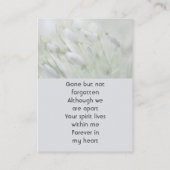  Celebration of Life  Snowdrop Flowers Visitekaartje (Achterkant)