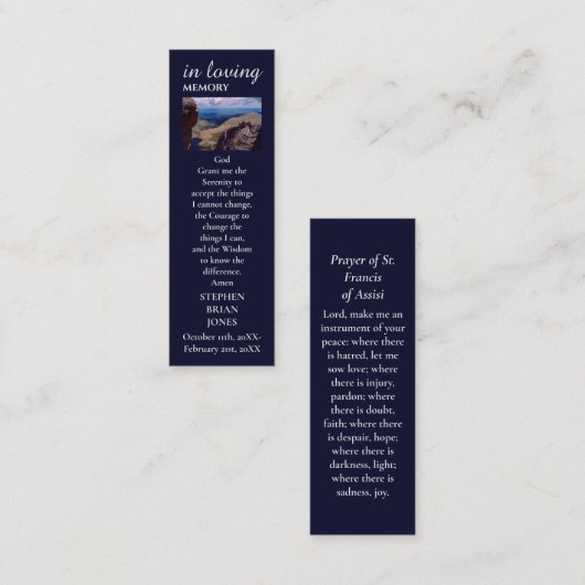 Celebration of Life Sympathie Foto Gebed Kaart Contactkaartje (Voorkant / Achterkant)