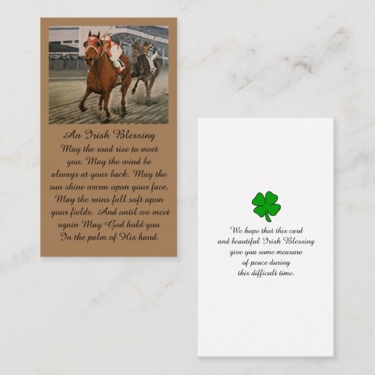 Celebration of Life Sympathy Card Visitekaartje (Voorkant / Achterkant)