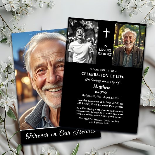 Celebration Of Life Then And Now 3 Photos Funeral Kaart