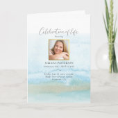 Celebration of Life Waterverf Beach Foto Begrafeni Programma (Voorkant)