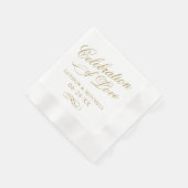 Celebration of Love Classic Elegant Gold Wedding Servetten (Hoek)