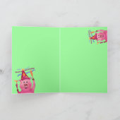 Celebration Pig Birthday Kaart (Binnen)