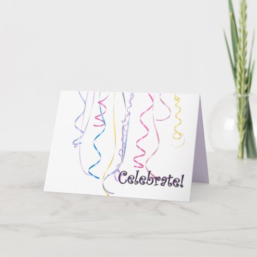 Celebration Ribbons Wenskaart Kaart (Voorkant)